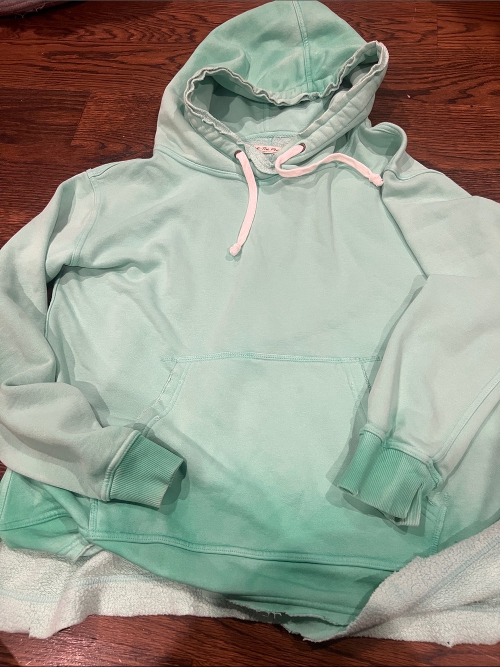 We The Free Mint Green Ombre Hoodie with White Drawstrings